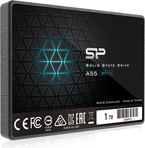 Silicon Power-1TB SSD 3D NAND A55 SLC Cache Performance Boost SATA III 2.5 7mm (0.28) Unità a stato solido interna