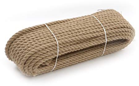 Juteseil tauwerk Jute Jutegedrehtes Seil Natürliche Segel Hersteller Dekorativ Langlebig 3-schäftig geschlagen braun, 12mm, 50M