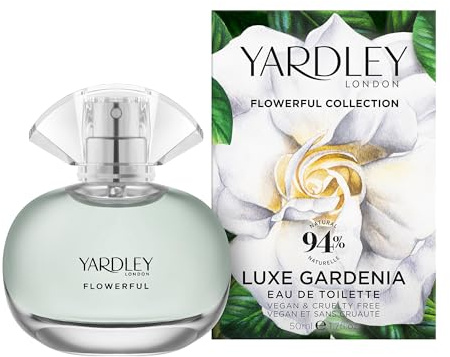 Yardley London Luxe Gardenia Eau de Toilette, Floral Womens Perfume with Notes of Bergamot and Sea Salt, Elegant Gardenia Perfume for Women 50ml