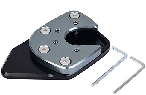 Motorräder-Seitenständer-Vergrößerer, Seitenständer Platte Motorrad, Motorrad Fuß Seitenständer Verlängerung Kickstand Pad Platte Anti-Rutsch Kickstand Pad für NC750X/X-ADV 17-19(Grau)