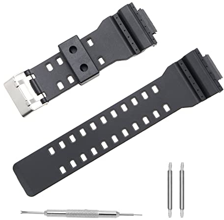 1x Für Casio G-SHOCK GA-100 G8900 Ersatz Uhrenarmband PU Gürtel Schwarz