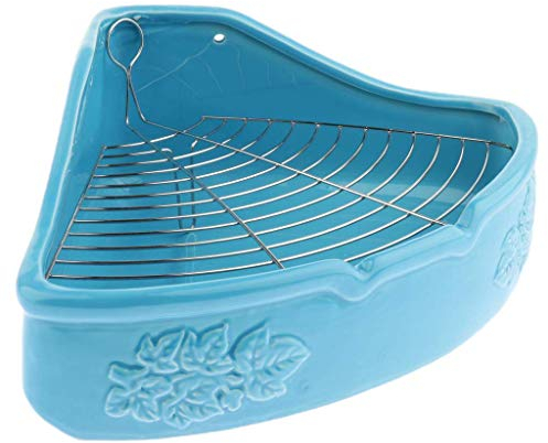 Tubayia Haustier Toilette Keramik Ecktoilette für Hamster Maus Kaninchen Kleintiere (Blau)
