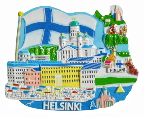 Helsinki Finnland 3D Kühlschrankmagnet Reise Souvenir Geschenkkollektion Haus & Küche Dekoration Magnetaufkleber Helsinki Finnland Kühlschrankmagnet