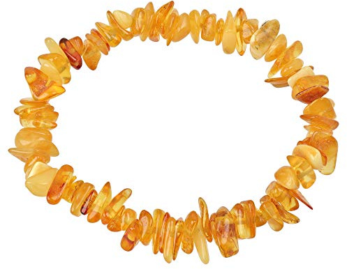 ELEDORO Bernstein Stretcharmband, ca. 17–18 cm