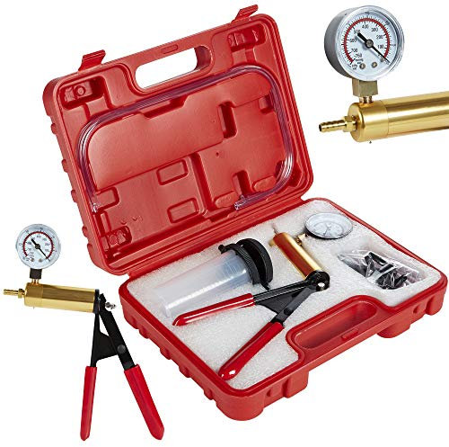 ZENO Brake Bleeding Kit | Hand Held Brake Bleeding Kit Vacuum Pump Tester with Vacuum Gauge, Adapter and Case | Brake Bleeding Kit for Automotive Cars, Vehicles, Trucks and Motorbikes