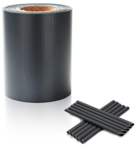 Randaco PVC Sichtschutzstreifen 35m x 19cm Zaunblende Folie, inkl. 30 Befestigungsclips, Windschutz Sonnenschutz Sichtschutz Gartenzaun, Sichtschutzfolie für Doppelstabmattenzaun, Anthrazit