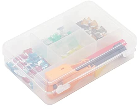 SATMW Auto Sicherungen Sortiment Kit Standard Flachsicherungen Mini Kurzer Fuß AMP Sortiertes Set + Abzieher ATC/ATO + Sicherungsprüfer für Boot LKW SUV Marine RV Fahrzeug Motorrad