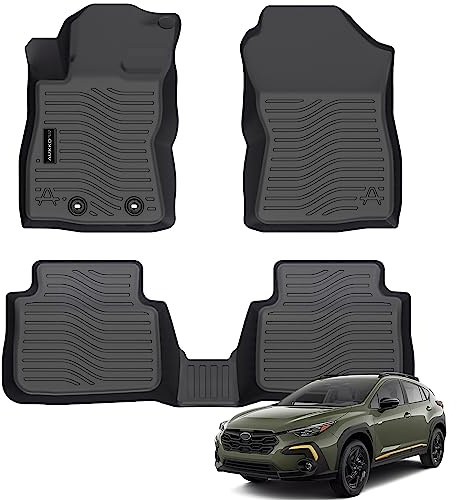 Auxko All Weather Floor Mats Fits for Subaru Crosstrek 2024 2025 2026 & Subaru Impreza 2024-2026 TPE Rubber Liners Accessoires All Season Guard Mats for 1st & 2nd Row