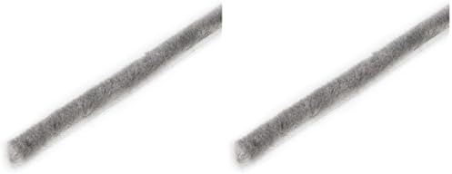 EMUCA Burlete Adhesivo con Cepillo de Altura 7mm, guardapolvo Adhesivo para Puertas y Ventanas, Rollo de 10m, Gris (Paquete de 2)
