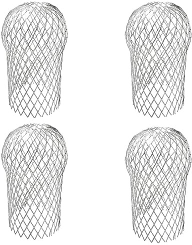 Fuvtory 4 Pack Gutter Guards, Gutter Downspout Guard, Expand Aluminum Gutter Guard Strainer Filter, Gutter Downspout Protectors, Stops Blockage Leaves Debris (3.5 Inch)