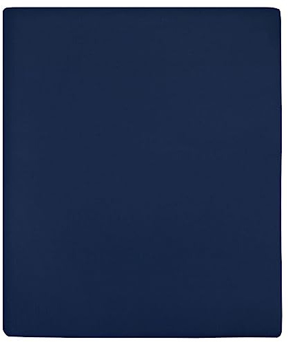 Homgoday Lenzuola con Angoli Jersey 2pz Blu Marino 160x200 cm Cotone, Lenzuola, Lenzuola Singolo, Lenzuolo Matrimoniale, Set Lenzuola Matrimoniale