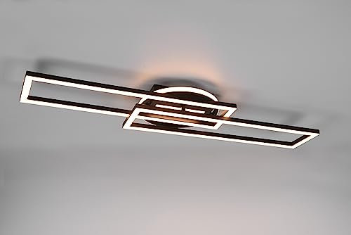 lightling Alister Deckenleuchte, Modern, mit LED-Leuchtmittel, Breite: max 90.5 cm, Höhe: 8.5 cm, Tiefe: 24.5 cm, schwarz matt, Metall, Fernbedienung, integrierter Dimmer, SMD, max: 30W