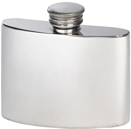 I LUV LTD 2 oz Peltre Pequeño Frasco en Forma de Riñón en Liso Brillante Acabado Pulido Posibilidad de Grabado Petacas para Hombre Personalizado