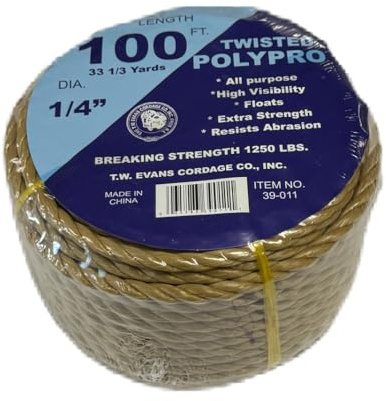1/4 X 100' Brown POLYPRO Rope