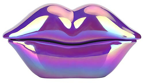Yctze Téléphone à Lèvres Violettes de Vintage, Téléphone Fixe Filaire avec Répondeur, Idéal pour la Maison et Le Bureau, Design Fantaisie, Téléphone de Bureau galvanisé