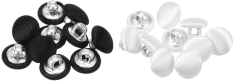 QUARKZMAN 20 Stück Knöpfe Weiß 10mm Nähknöpfe Rund Stoffüberzug Knopf | Ösenknöpfe, Mit Stoffbezogene, Für Mantel Hosen Anzüge Kleider Blusen, Kleider Strickjacken Jeans DIY Dekorieren