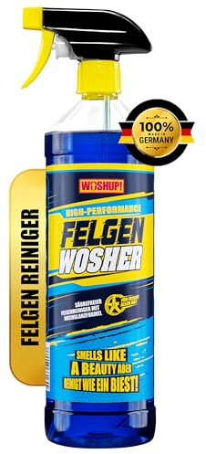 WOSHUP! Felgenreiniger 1000 ml Xtra Skin Schutzfilm Säurefreier High Performance Felgenreiniger Alufelgen mit Hochglanzformel Für Alufelgen und Felgen aller Art (1) (1)