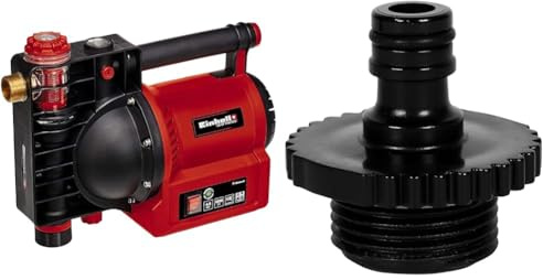 Einhell Gartenpumpe GE-GP 1145 ECO & Einhell Adapter 33,3 mm AG (Pumpen-Zubehör, passend für 33,3 mm / 1 Zoll Pumpen-Innengewinde, zum Anschluss eines Gartenschlauchs)