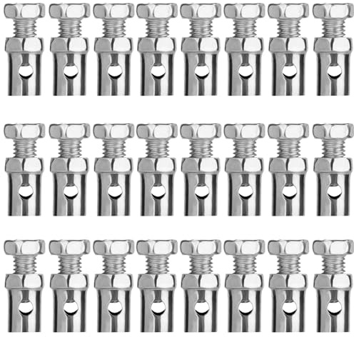 NQEUEPN Throttle Cable Ends, 24 Pieces Cable Stop Throttle Cable End Fittings Repair Kit for Motorcycle Motorized Bike Scooter Garden Tractor Parts, Silver