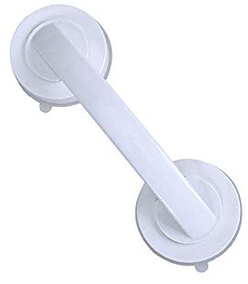 1 Stück Dusche Handgriff, 194 mm x 65 mm Anti-Rutsch Badewannengriff Ohne Bohren für Badezimmer Dusche Toilette (Weiß)