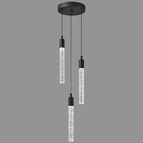 ZPBSJ Modern köksö pendellampa LED Svart mini pendellampa sovrum sängbord små pendellampor (3 Ljus)