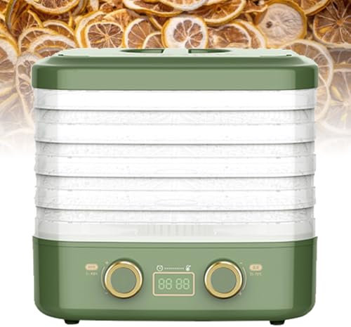 Déshydrateur Alimentaire avec 5 Plateaux, Viande Domestique, Fruits, légumes, séchoir Alimentaire, déshydratation, déshydrateur Intelligent, minuterie 48 Heures et contrôle de la température 35-70 ℃