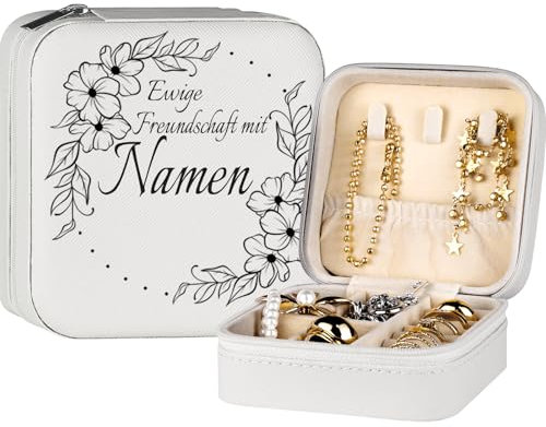 loongway Schmuckkästchen Klein, schmuckkästchen mädchen reise schmuckkästchen personalisiert damen Geschenk für Frauen mit namen Neujahrsgeschenk neujahrsgeschenk für kollegen