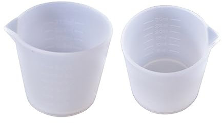 2 tazze di miscelazione antiaderenti in scala precisa tazze di misurazione in silicone per colata in resina e progetti