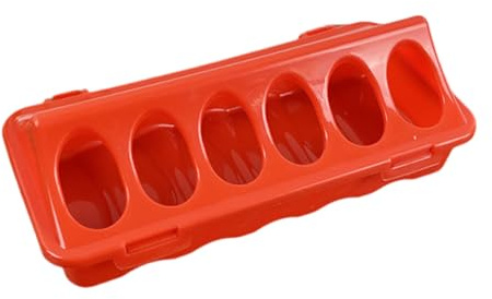 Futterspender für Geflügel, Hühnerstall, Geräteschale mit Löchern, 20 x 9 x 6 cm, stabiles, leicht zu reinigendes Design, geeignet für Bauernhöfe, Tauben, Wachteln, Vögel, Innen- und Außenbereich
