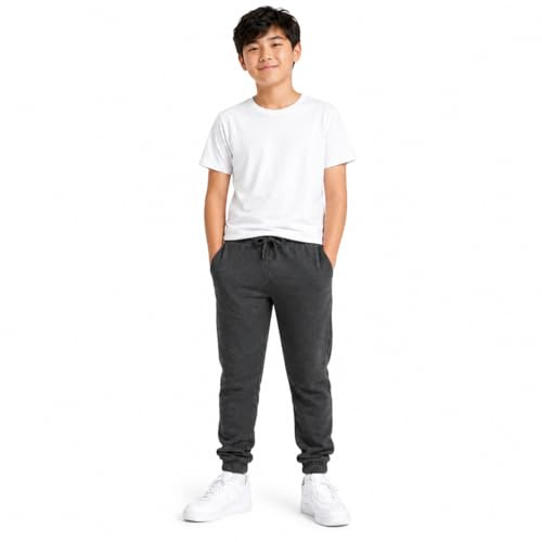 reshmena® Kids Joggers Girls, Boys, Pants, Sports Fleece, Jogging Tracksuit Kids School Joggers Pants Sports PE Trouser Sport Gym wear Casual Charcoal 7-8 Yrs INS