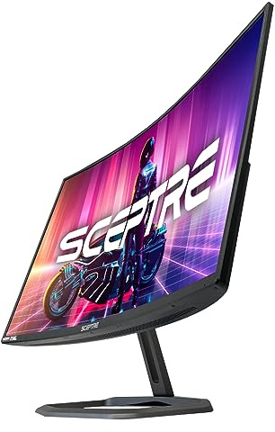 Sceptre Curved 32-Inch Gaming Monitor, 1920 × 1080, Up to 240+Hz, 1ms, 110% sRGB, AMD FreeSync Premium, Built-in Speakers, HDMI DisplayPort, Machine Black (C325B-FWD240 Series)