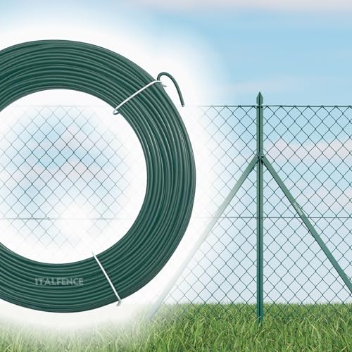 Italfence - Fil de fer plastifié vert pour clôtures, 100 mètres (Différents diamètres disponibles) [Ø1,80mm]