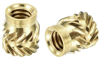 QUARKZMAN 50Stk #8-32x7x6.3mm Rändel Muttern Einsätze Messing Gewindeeinsätze Einbettmuttern 3D Druck Messing Muttern Für 3D Druck Teile Laptop Automobil Kunststoffgehäuse
