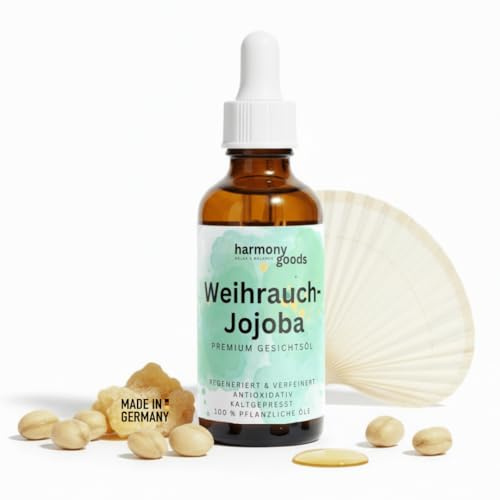 HARMONYGOODS Gesichtsöl Weihrauch (Boswellia sacra) & Bio Jojob – mit seltenem Noni-Kernöl – Bio Rizinusöl kaltgepresst – vegan – reinste Naturkosmetik – 30 ml