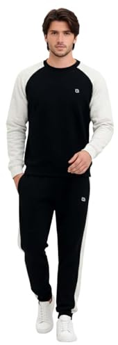 Bahob® Mens Tracksuit Set 2 Piece Sweatshirt and Joggers for Men Fleece Tracksuit Sets Gym Casual Exercise Running Sport Lounge Wear S-XXL (3XL, MRTS-151-A)