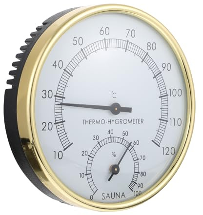 GLEAVI Termómetro Higrómetro para Sauna, Accesorio Multiusos Pantalla Clara, Compacto y Preciso para Medir Temperatura y Humedad en Interiores, Terrarios y Salas de Vapor