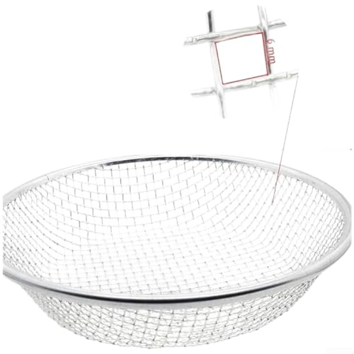 Tamiz de jardín grande para procesar abono y arena de tierra vegetal con malla de 2 mm, 6 mm o 10 mm y guantes (6)