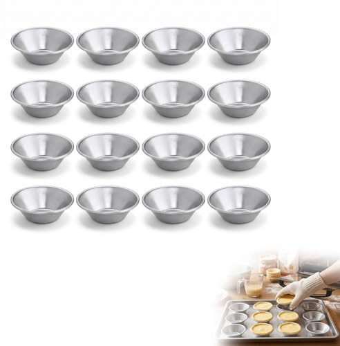 Zolara 16 Pièces Moule à Tartelette Antiadhésif, Œuf Moule à Tarte, Mini Moules à Tartelette Réutilisables, compatible avec Cuire des Tartes aux Œufs, des Gâteaux, des Tartes et des Quiches Françaises