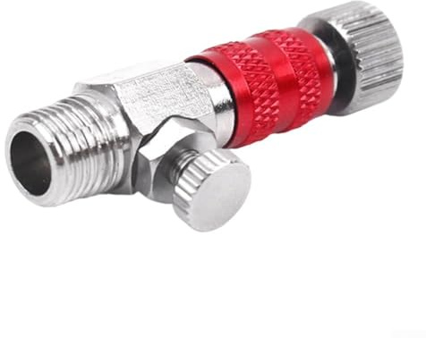 KHIronHive 1/8 Airbrush Quick Connect Adapter With Airflow Control Valve, Metal No-Screw Fitting For Spray For GUNS, Hoses And Compressors, Pressure Adjustment Tool