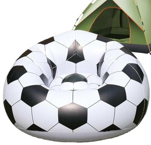 Uppblåsbar Sittmöbel - Fotbollstema Snabbuppblåsbar Soffa,Saccosäck För Stranden - Lämpliga För Camping, Utomhus, Campingplats, Festivaler, Vardagsrum, Avkoppling, Pool, Bakgård, Resor &