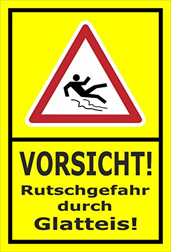 Melis-Folienwerkstatt Schild Rutschgefahr Glatteis - 45x30cm - Bohrlöcher - 3mm Aluverbund – 20 VAR S00018-047-C