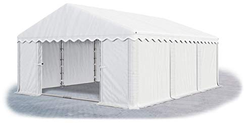Das Company Lagerzelt 4x6m wasserdicht weiß mit Bodenrahmen 240g/m² PE Plane hochwertig Gartenzelt Summer Floor MPE