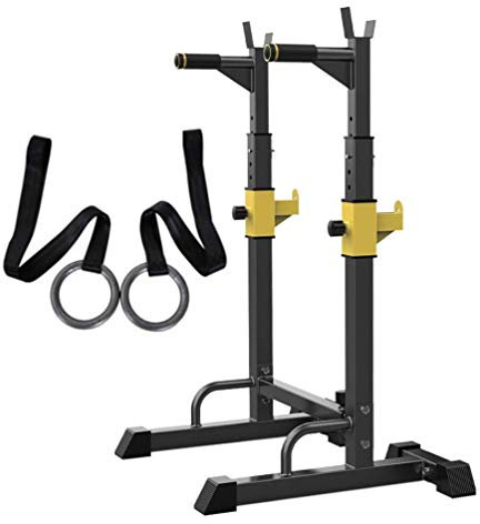 SGSG Multifunktions-Langhantel-Squat-Rack, verstellbares Bankdrücken-Rack Tragbares Hantel-Rack für Ganzkörpertraining Indoor Home Langhantel-Rack-Squat-Ständer mit Hantelbank