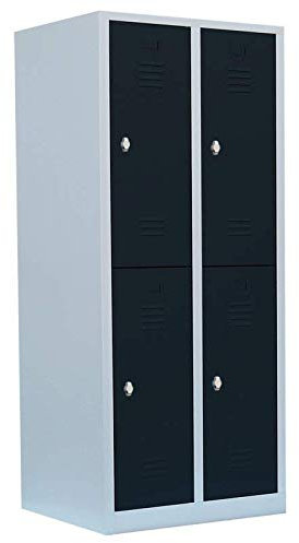 6 Fächer Spind Garderobenschrank komplett montiert Kleiderspind Spindschrank 1800 x 800 x 500 mm grau/anthrazit 523228