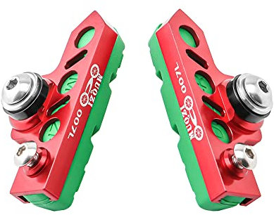 Fahrrad C Bremssattel verlängerter Bremsbelag (Set von 2) Fahrrad verschleißfest, austauschbare Aluminiumlegierung, Felgenbremse für Rennrad, MTB, Klapprad (rot-grün)