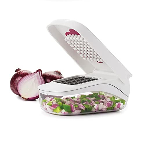 Manual Food Chopper with Container, Kitchen Vegetable and Onion Dicer, Slicer Cutter