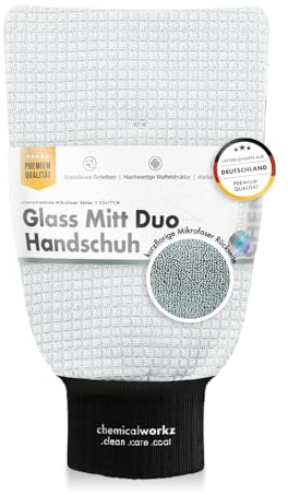 Chemicalworkz Glass Mitt Glasreinigungshandschuh für EIN schlierenfreies Ergebnis bei der Glasreinigung, Auto Waschhandschuh, Glas Reinigung, Wash Mitt