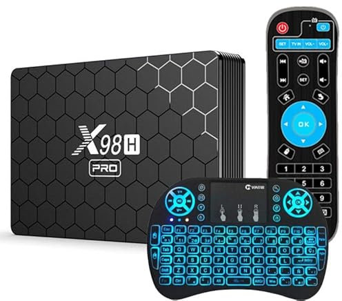 LIROM Android TV Box 12.0, 4GB RAM 64GB ROM H618 Quad-Core Google Android Box Support Ultra HD 4K/HDR/Ethernet/BT/3D/Dual-Wifi 2.4G/5G with Mini Wireless Keyboard,4GB+64GB