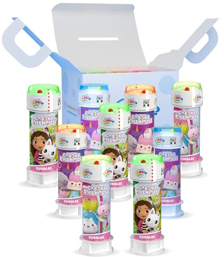 Bubble World Bolle di Sapone Gabby's 12 Pezzi Gadget Festa Compleanno Bimbi