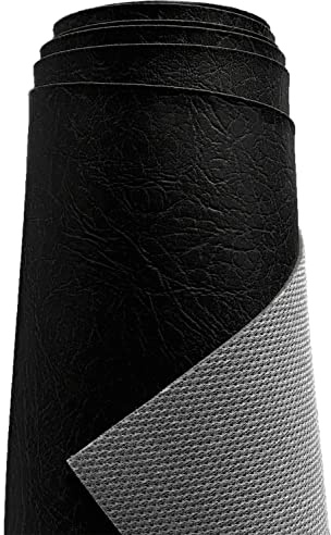 A-Express tungt tjockt fuskläder tyg kornigt konstläder vinyl konstläder bil heminredning klädsel material - svart 1 meter 100 cm x 140 cm